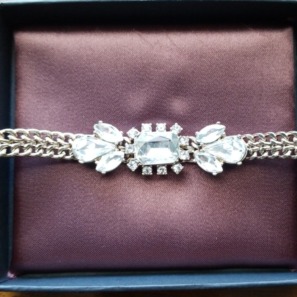 WHBM rhinestone and silver bracelet